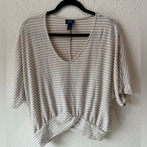 Daytrip sosoft blouse.  Striped.  Cream. Cute front. Medium